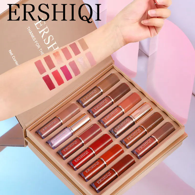 12 pcs Moisturizing Velvet Matte Lipstick Gift Box